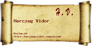 Herczeg Vidor névjegykártya
